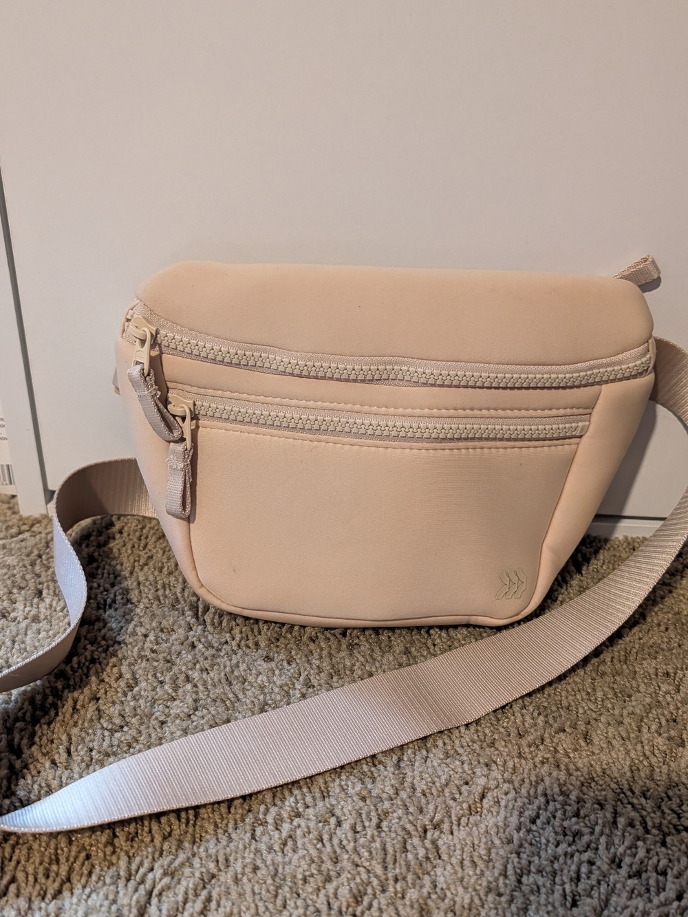 Neoprene Belt Bag in Light Beige